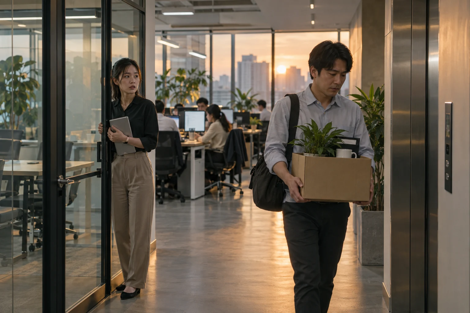 Cảnh minh họa cho câu chuyện 25: Thăng tiến, nhảy việc, và ngày bị cho nghỉ