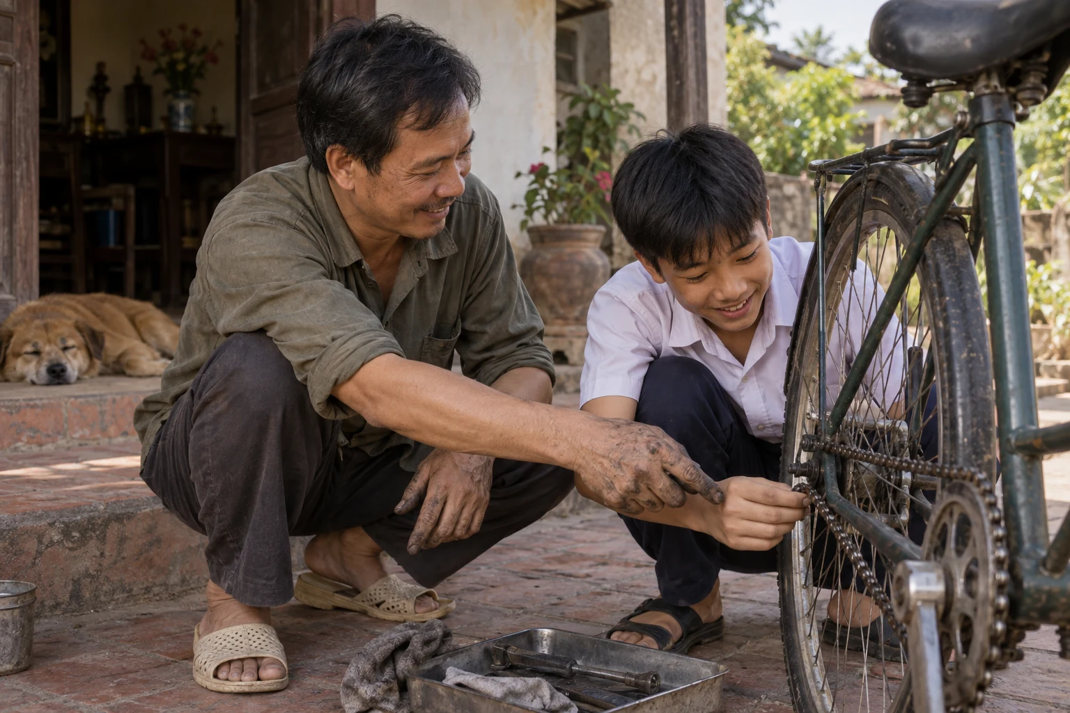 Cảnh minh họa cho câu chuyện 60: Truyền lại — đứa dạy người khác là đứa hiểu sâu nhất