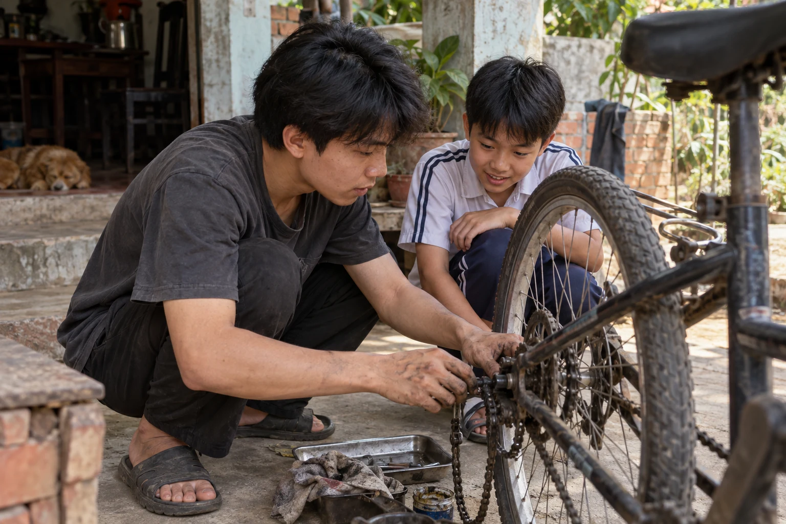 Một khoảnh khắc khác trong câu chuyện 60: Truyền lại — đứa dạy người khác là đứa hiểu sâu nhất.